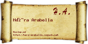 Héra Arabella névjegykártya